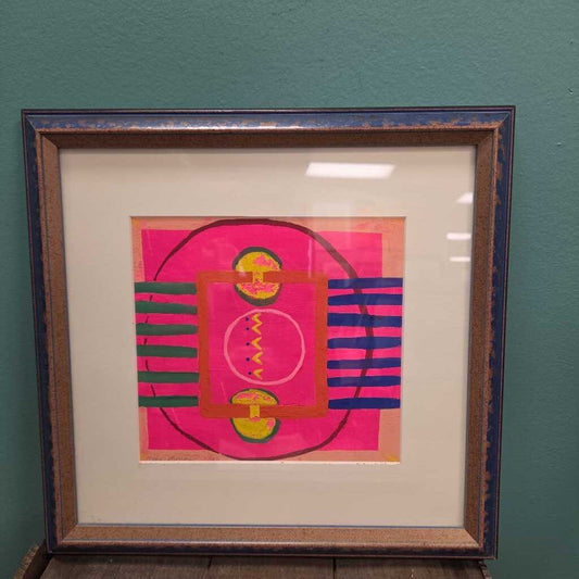 "Psychology Session" by Irene Plummer, Acrylic on Paper - Signed (Maine Artist)