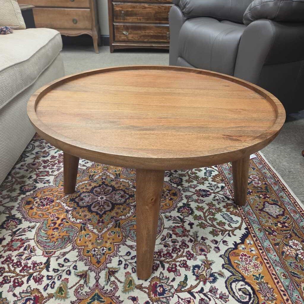 West Elm Asher Coffee Table - Mango Wood, Burnt Wax Finish