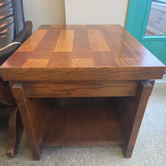 Lane Furniture MCM Brutalist Oak End Table - 2 Available