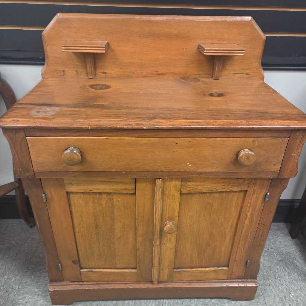 Vintage Pine Washstand Cabinet