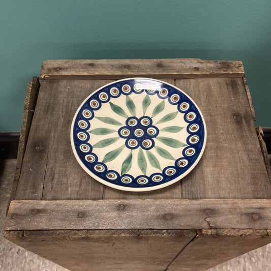 Polish Pottery Plate Peacock Design