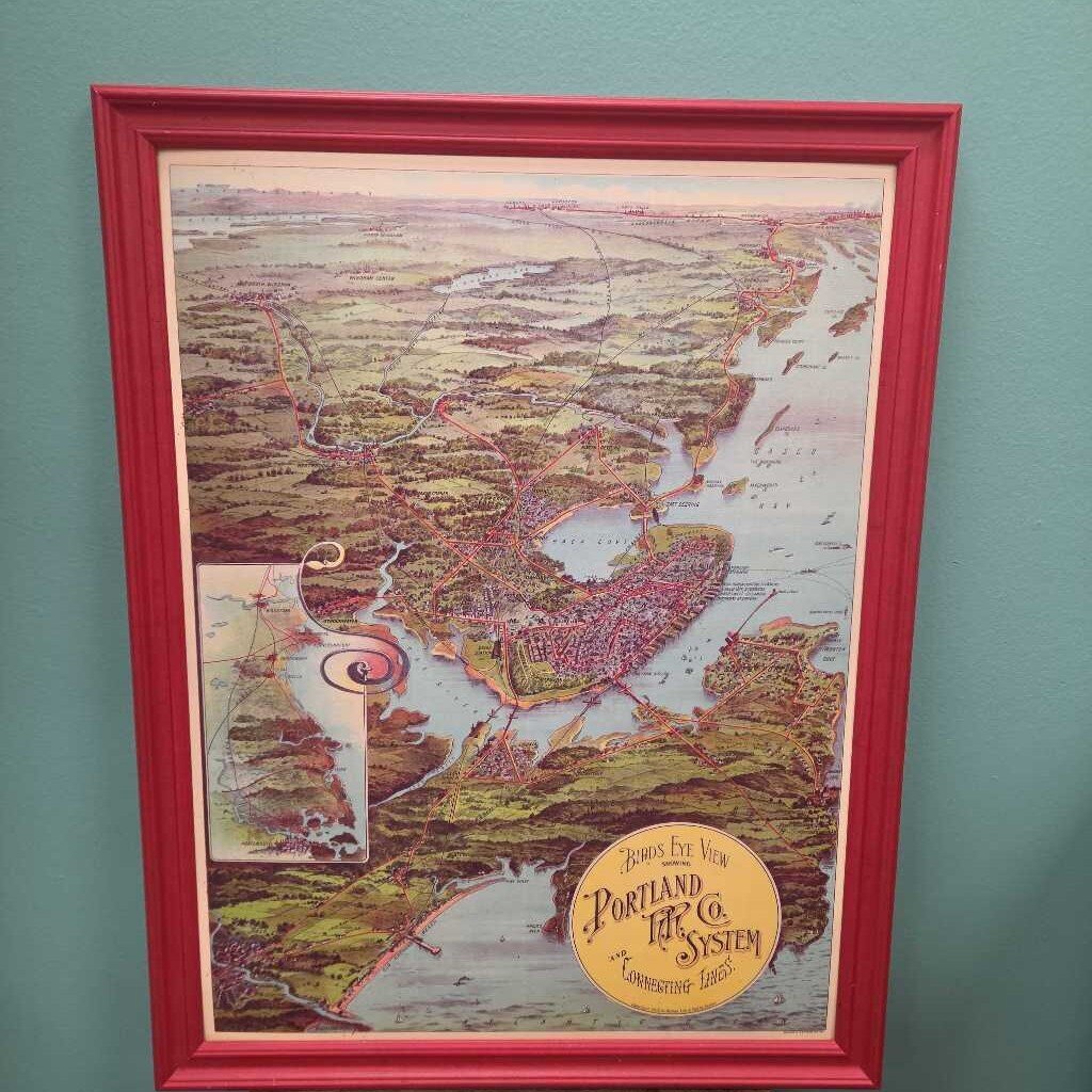 Bird's Eye View of Portland Railroad Co. System 1909