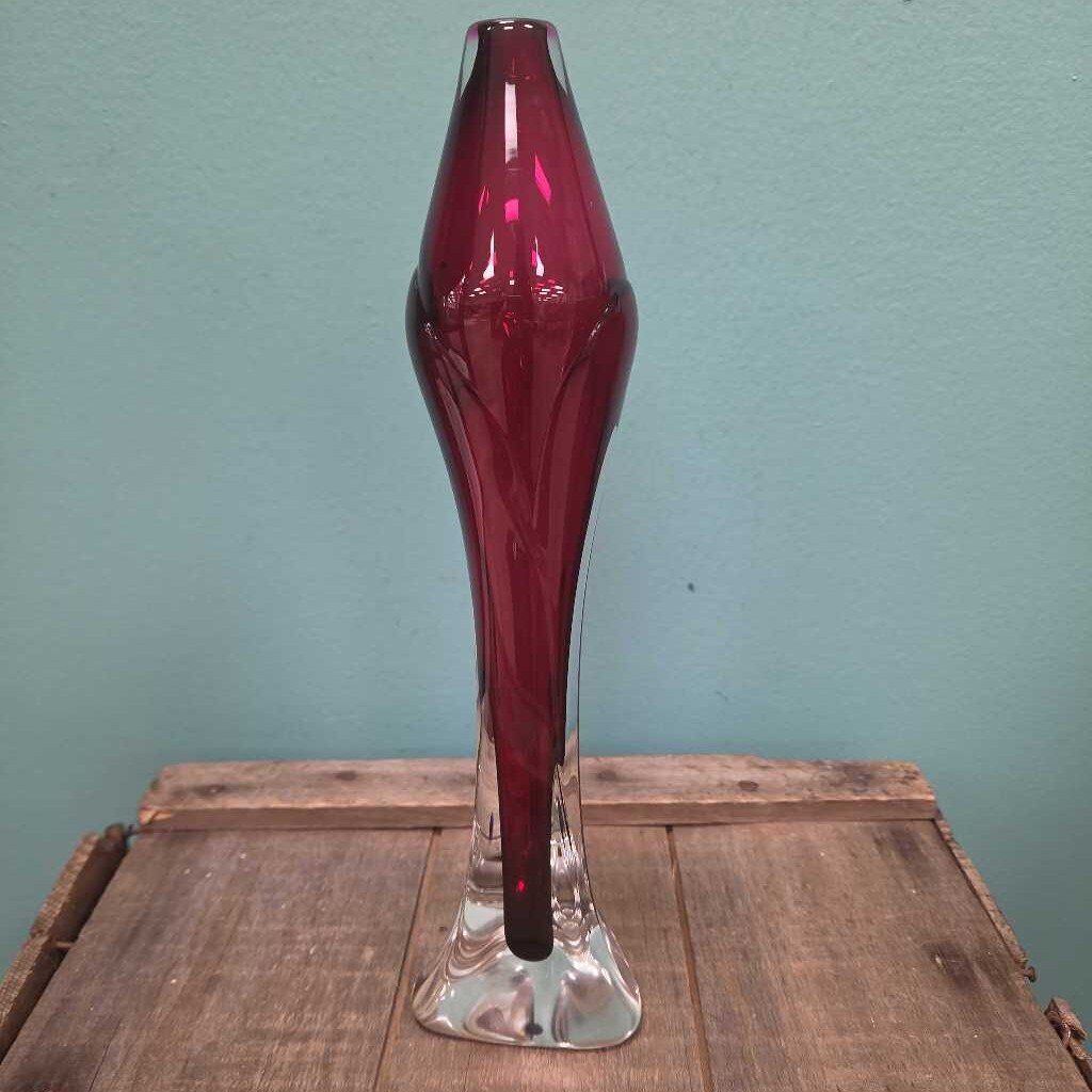 Blown Glass Tapered Bud Vase by Jonathan Winfisky Glass