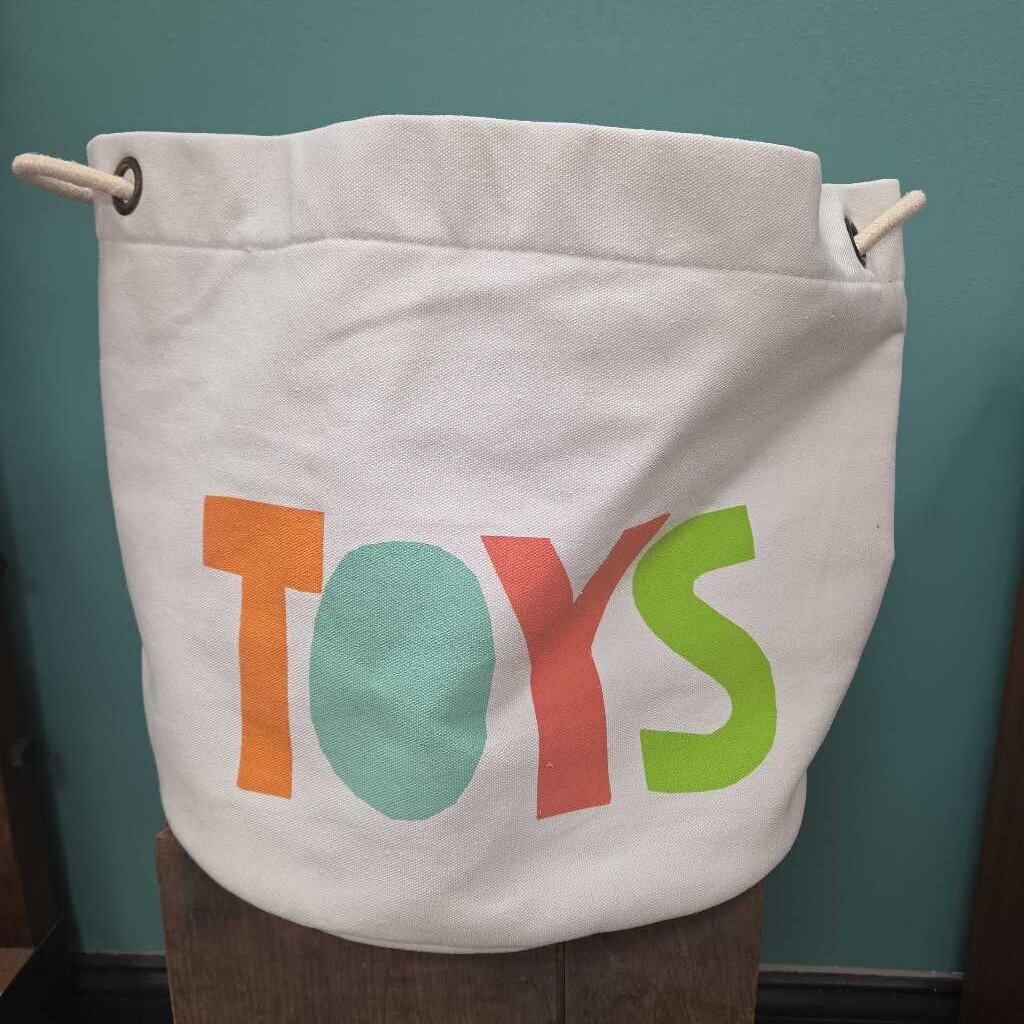 Canvas "Toys" Tote with Rope Handles