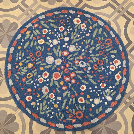 Garnet Hill 100% Wood 3" Round Area Rug