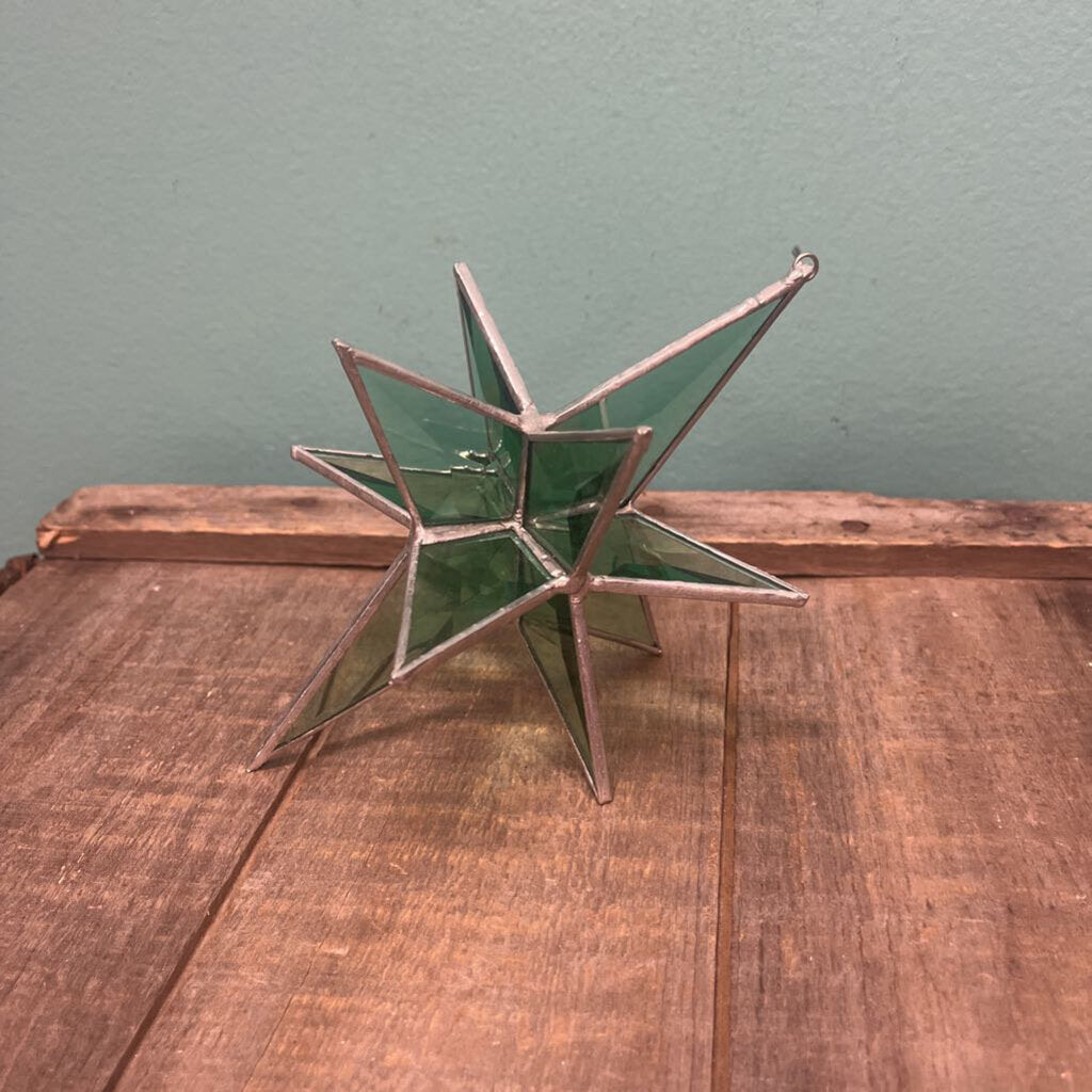 Green Moravian Stained Glass Star