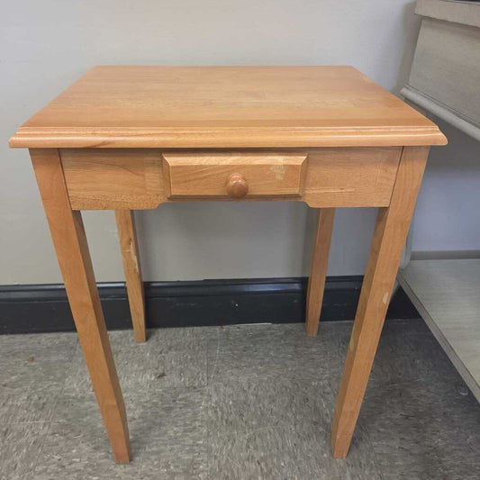 Traditional Wooden Side Table with Single Drawer