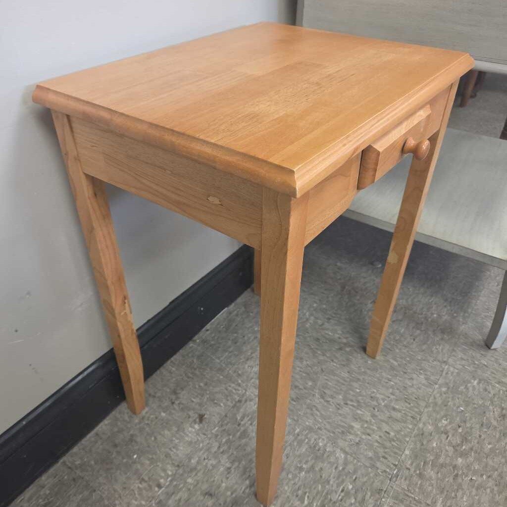 Traditional Wooden Side Table with Single Drawer
