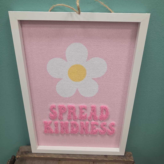 "Spread Kindness" Pink Canvas Wall Art