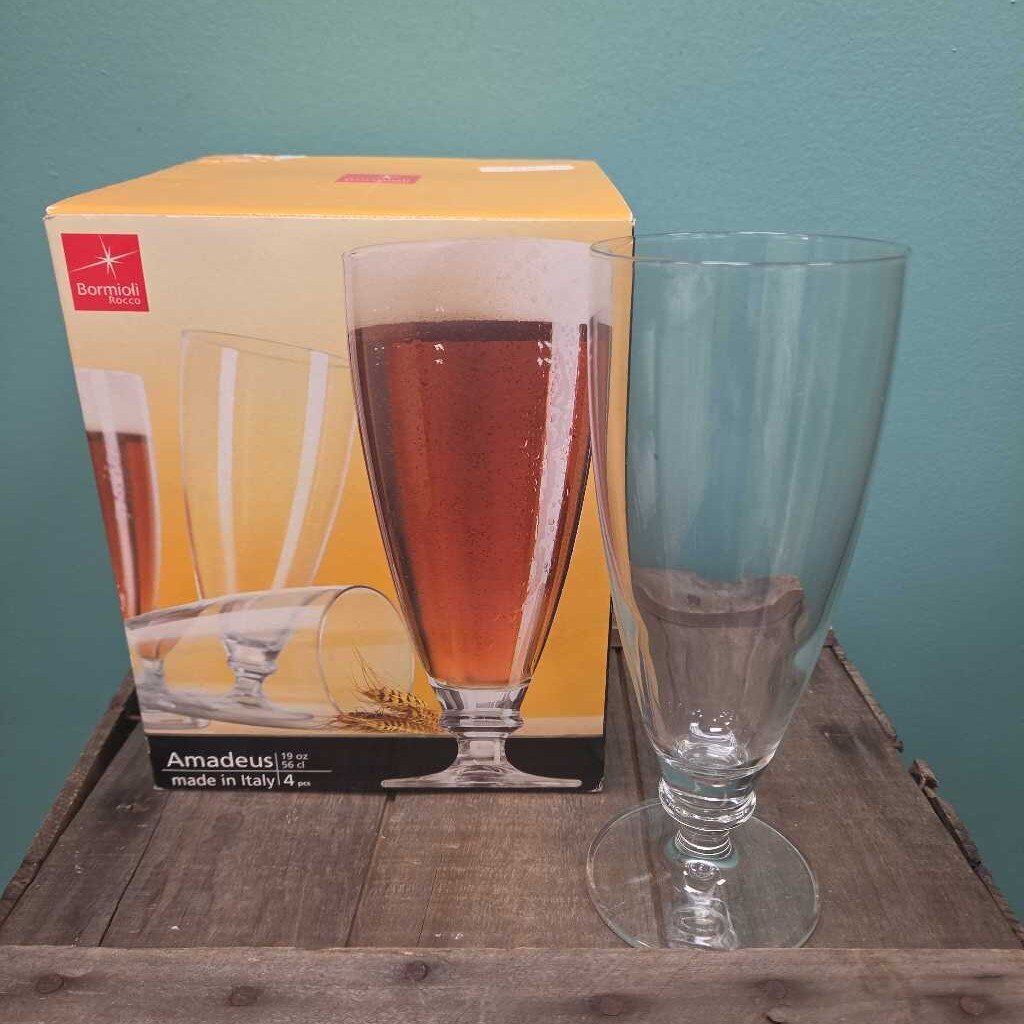 Bormioli Rocco Amadeus 19oz Beer Glasses - Set of 4 (NEW)