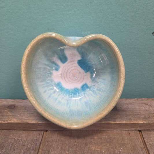Hand Painted Ceramic Heart Shaped Trinket Dish