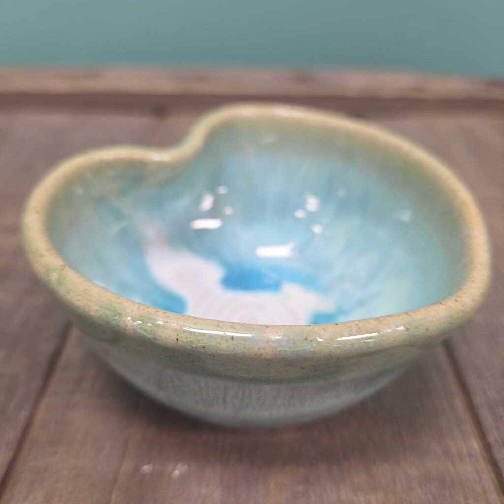 Hand Painted Ceramic Heart Shaped Trinket Dish