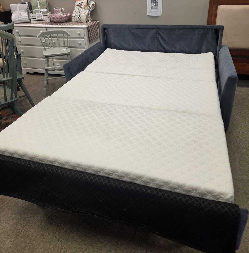 American Leather Full Size 2-Cushioned Sleeper in Blue Chenille