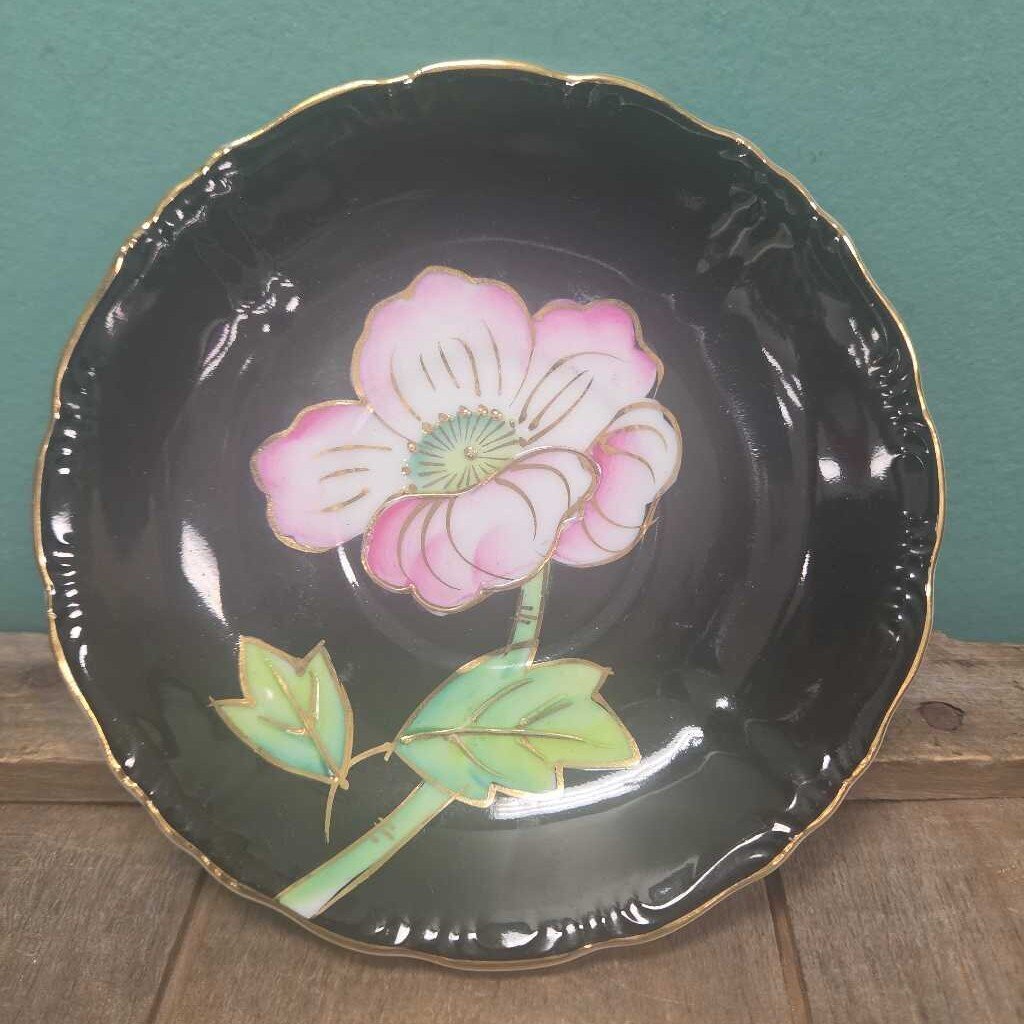 Porcelain Dish with Pink Flower