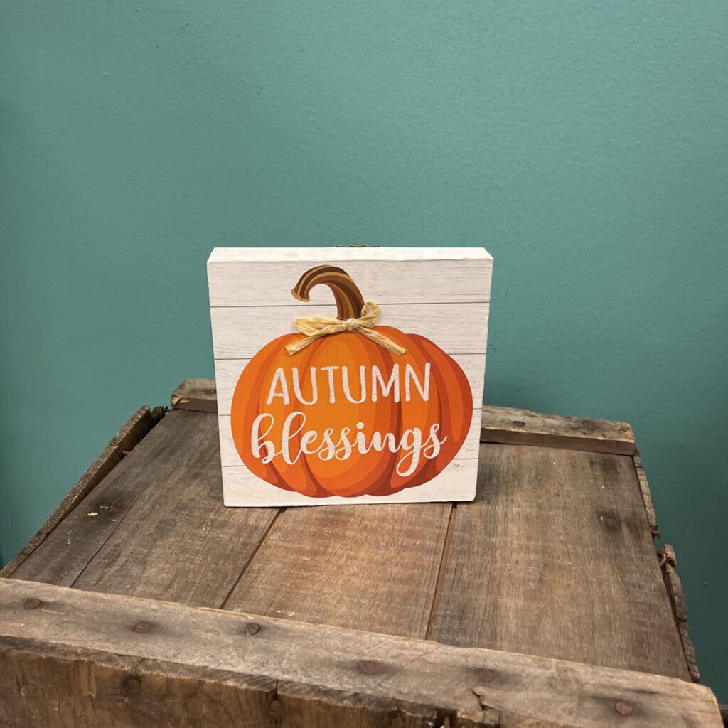 "Autumn Blessings" Pumpkin Wall Decoration