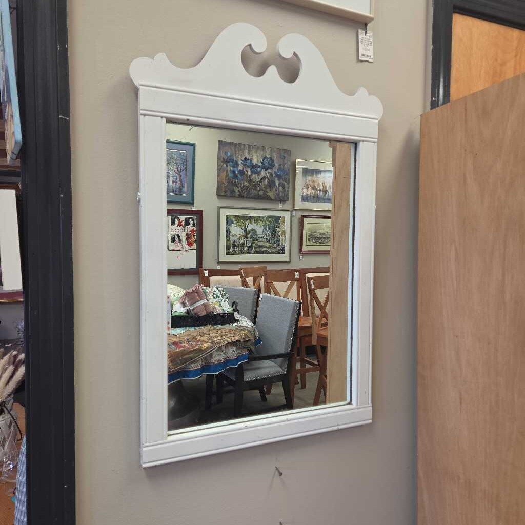 White Painted Chippendale Style Wall Mirror