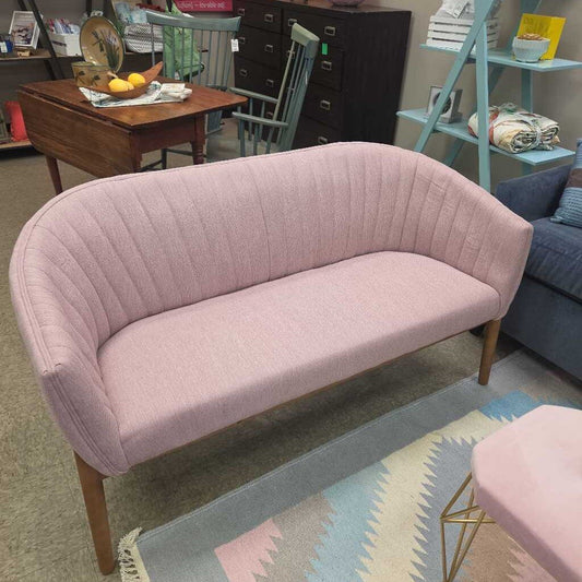 Noble House Nickolas Mid Century Style Upholstered Love Seat