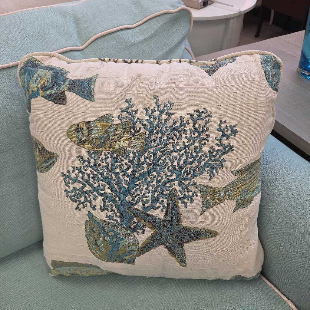 Embroidered Sea Life Accent Pillow (2 Available)