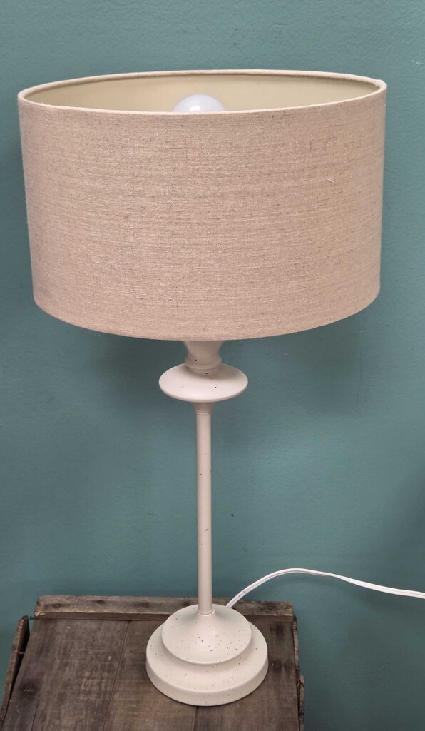 26.5" Metal Table Lamp with Fabric Shade (2 Available)
