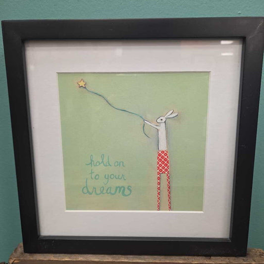 "Hold On To Your Dreams" Custom Matted & Framed Whimsical Wall Art