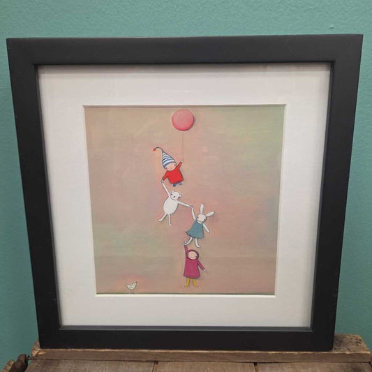 "Going Up" Custom Matted & Framed Whimsical Wall Art